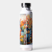 farbenfrohe Stadt Trinkflasche (Links)