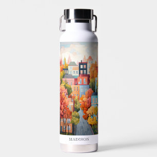 farbenfrohe Stadt Trinkflasche