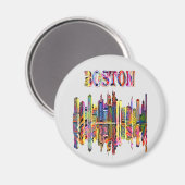 Farbenfrohe Stadtführung von Boston Magnet (Vorderseite/Rückseite)