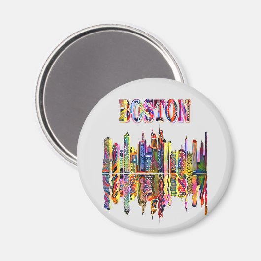 Farbenfrohe Stadtführung von Boston Magnet (Vorderseite/Rückseite)