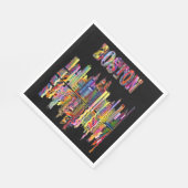 Farbenfrohe Stadtführung von Boston Napkins Serviette (Ecke)