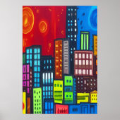 Farbenfrohe Stadtkunst | AI Art Poster (Vorne)
