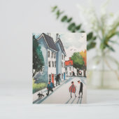 Farbenfrohe Stadtkunst Postkarte #10 (Stehend Vorderseite)