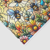 Farbenfrohe Stain Glass Bees Seidenpapier (Ausschnitt)