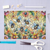 Farbenfrohe Stain Glass Bees Seidenpapier (Handwerk)