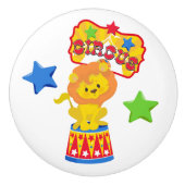 Farbenfrohe Star Circus Lion Keramikknauf (Vorderseite)