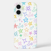 Farbenfrohe Star Doodle iPhone Case (Rückseite)
