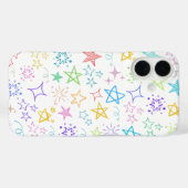 Farbenfrohe Star Doodle iPhone Case (Rückseite (Horizontal))