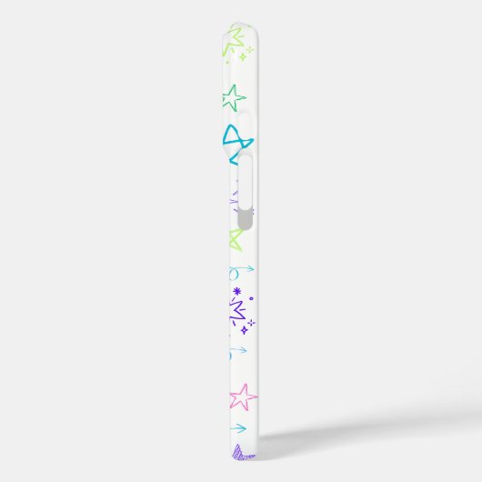 Farbenfrohe Star Doodle iPhone Case (Rückseite / Links)