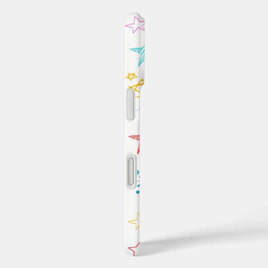 Farbenfrohe Star Doodle iPhone Case (Rückseite / Rechts)