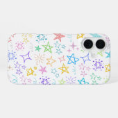 Farbenfrohe Star Doodle iPhone Case 16 Hülle (Rückseite (Horizontal))