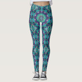 Farbenfrohe Star Mandala, Lila, türkis, blau Leggings (Vorderseite)
