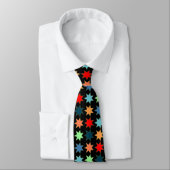 Farbenfrohe Star Modern Geometric Muster Krawatte (Gebunden)