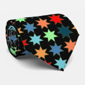 Farbenfrohe Star Modern Geometric Muster Krawatte (Gerollt)