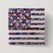 Farbenfrohe Star-Spangled Banner America Flag Button (Vorderseite)