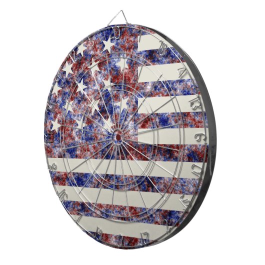 Farbenfrohe Star-Spangled Banner America Flag Dartscheibe (Vorderseite rechts)
