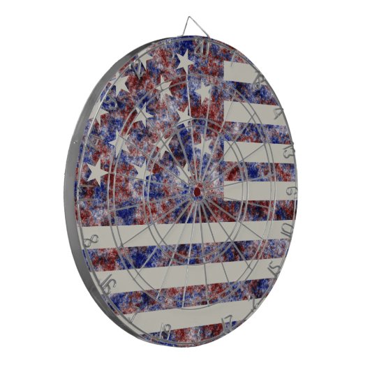 Farbenfrohe Star-Spangled Banner America Flag Dartscheibe (Vorderseite Links)