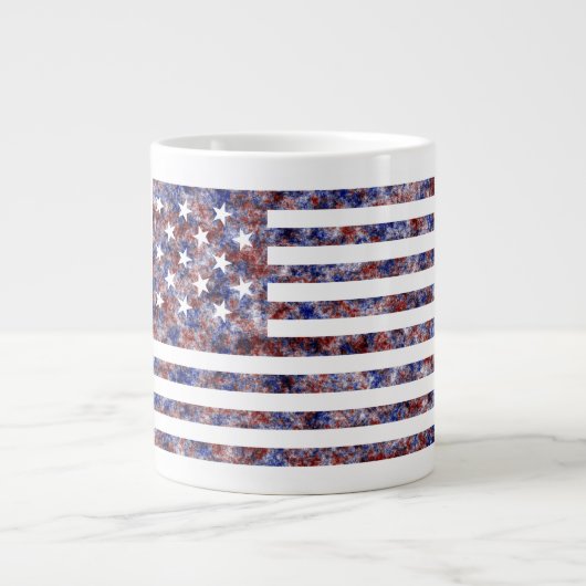 Farbenfrohe Star-Spangled Banner America Flag Jumbo-Tasse (Vorderseite)