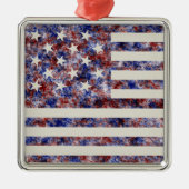 Farbenfrohe Star-Spangled Banner America Flag Ornament Aus Metall (Vorne)