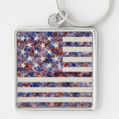 Farbenfrohe Star-Spangled Banner America Flag Schlüsselanhänger (Vorne)