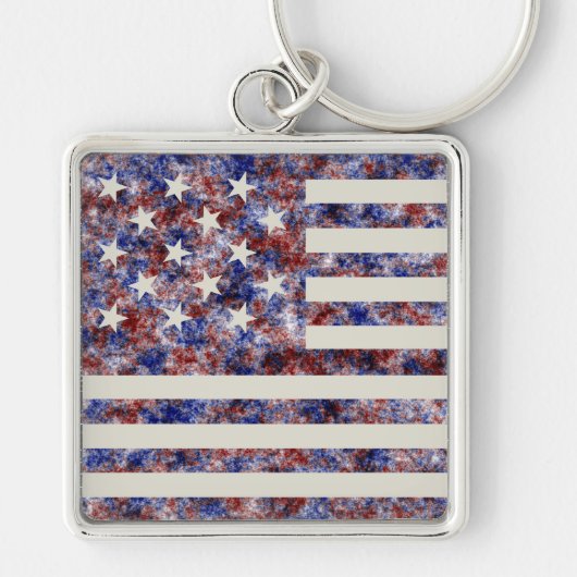 Farbenfrohe Star-Spangled Banner America Flag Schlüsselanhänger (Vorne)