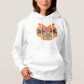 Farbenfrohe Starfische mit orangefarbenem Hintergr Hoodie (Vorderseite)
