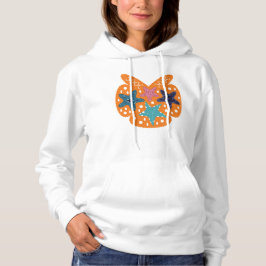 Farbenfrohe Starfische mit orangefarbenem Hintergr Hoodie
