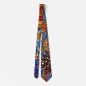 Farbenfrohe Starry Night Illustration Neck Tie Krawatte (Rückseite)