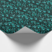 Farbenfrohe Stars Aqua Aquamarin Schwarzes Untergr Geschenkpapier (Ecke)