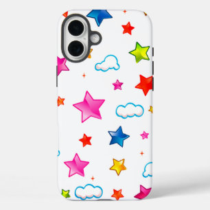 Farbenfrohe Stars - Fall iPhone 16 Plus Hülle