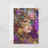 Farbenfrohe Steampunk Flat Danke Karte (Vorderseite)