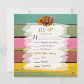Farbenfrohe Steampunk Personalisiert Wedding RSVP Save The Date (Rückseite)