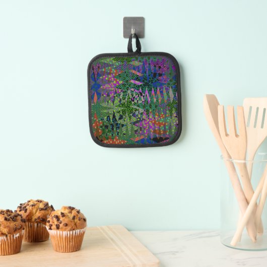 Farbenfrohe Stechmotive Oven Mitt Topflappen (Insitu (Hängend))