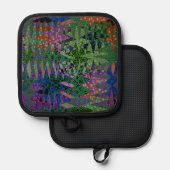 Farbenfrohe Stechmotive Oven Mitt Topflappen (Vorderseite/Rückseite)