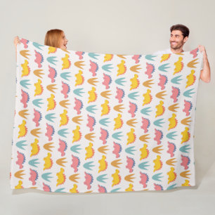 Farbenfrohe Stegosaurus und Pflanze Fleecedecke