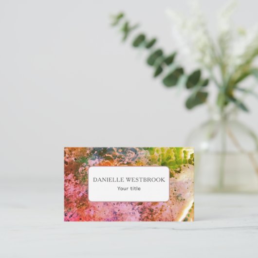 Farbenfrohe Steine Rot Rosa Grün Visitenkarte (Stehend Vorderseite)