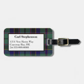 Farbenfrohe Stephenson Tartan Karierte Gepäckmarke Gepäckanhänger (Vorderseite horizontal)