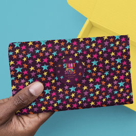 Farbenfrohe Sterne auf dunklen Lila Gemusterten Seidenpapier