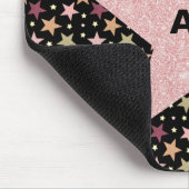 Farbenfrohe Sterne auf schwarz Mousepad (Ecke)