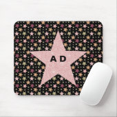 Farbenfrohe Sterne auf schwarz Mousepad (Mit Mouse)