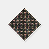 Farbenfrohe Sterne auf schwarz Serviette (Ecke)