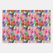 Farbenfrohe Sterne Balloons Raute Glücklicher Spaß Geschenkpapier Set (Vorderseite 3)