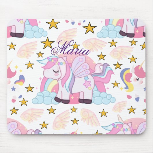 Farbenfrohe Sterne Einhorn Magischer Individuelle  Mousepad (Vorne)