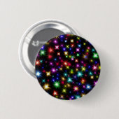 Farbenfrohe Sterne Feuerwerk Design Button (Vorne & Hinten)
