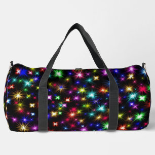 Farbenfrohe Sterne Feuerwerk Design Duffle Bag