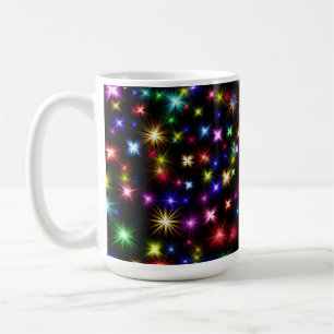 Farbenfrohe Sterne Feuerwerk Design Kaffeetasse