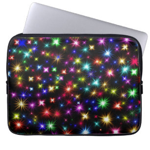 Farbenfrohe Sterne Feuerwerk Design Laptopschutzhülle
