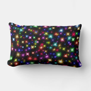 Farbenfrohe Sterne Feuerwerk Design Lendenkissen