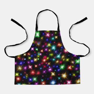 Farbenfrohe Sterne Feuerwerk Design Schürze