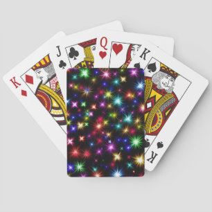 Farbenfrohe Sterne Feuerwerk Design Spielkarten
